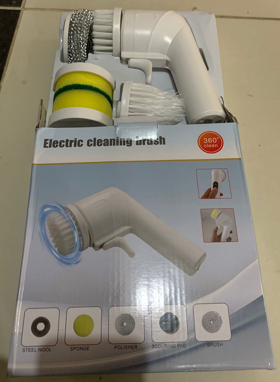 Electric Cleaning Brush With Multiple Attachments For Efficient Home Cleaning