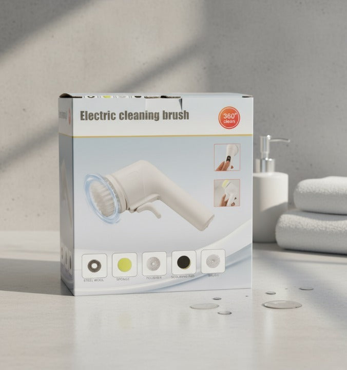Electric Cleaning Brush With Multiple Attachments For Efficient Home Cleaning