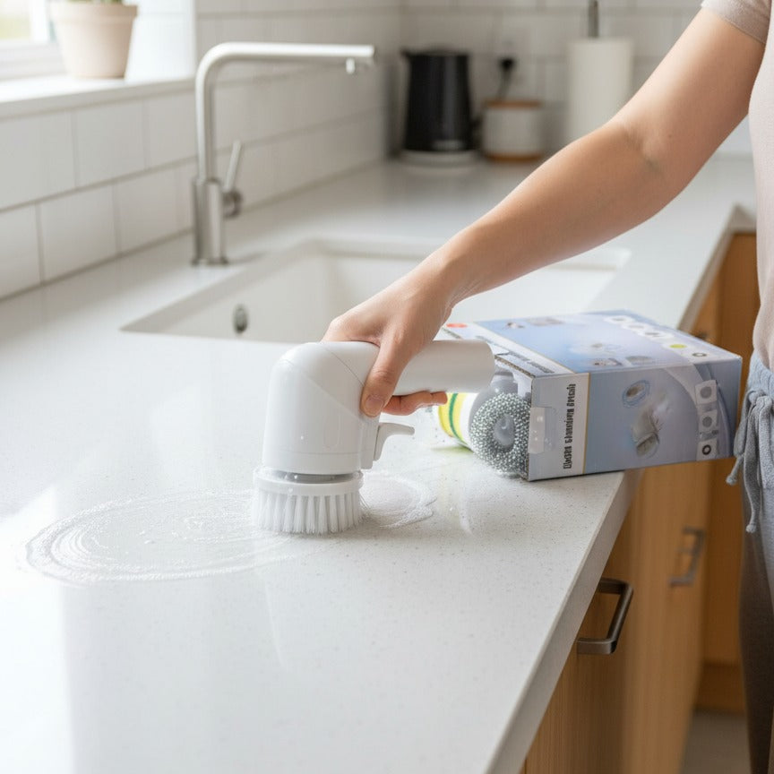 Electric Cleaning Brush With Multiple Attachments For Efficient Home Cleaning