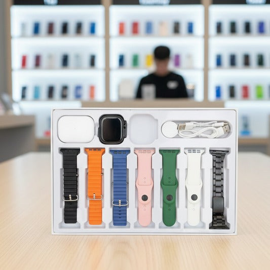 Smartwatch 7-in-1 Combo Kit with Interchangeable Strap Set